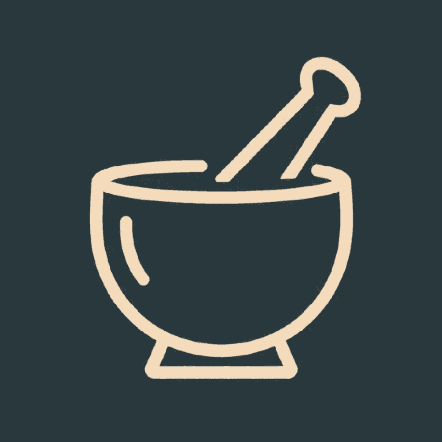 The Desi Wellness Lab mortar and pestle logo